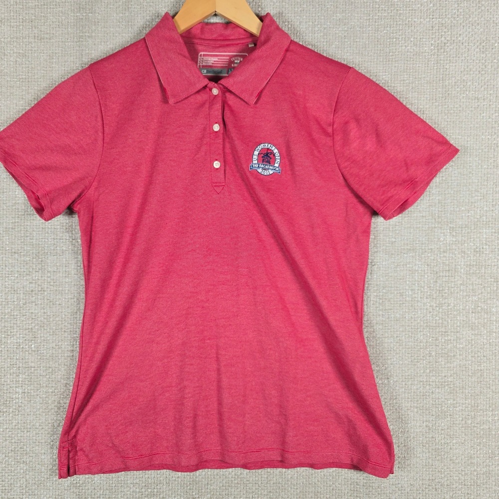 Cutter & Buck Womens Pink Striped 2011‎ US Womens Open Broadmoor Golf Polo L